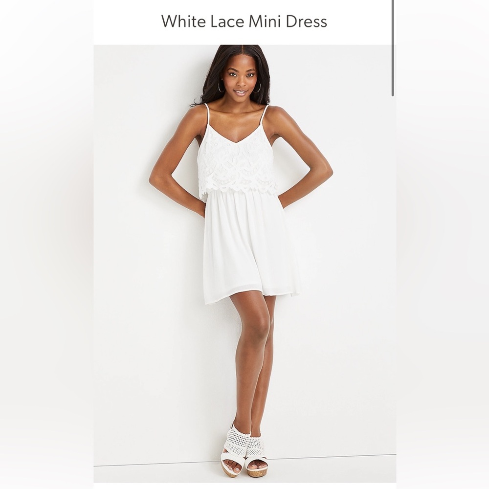 White lace mini dress